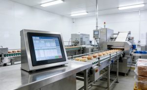 Industrial Panel PCs used in food processing environments, ensuring durability and efficiency in harsh conditions.