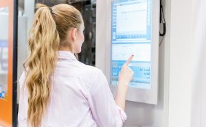 product line control with touch screen